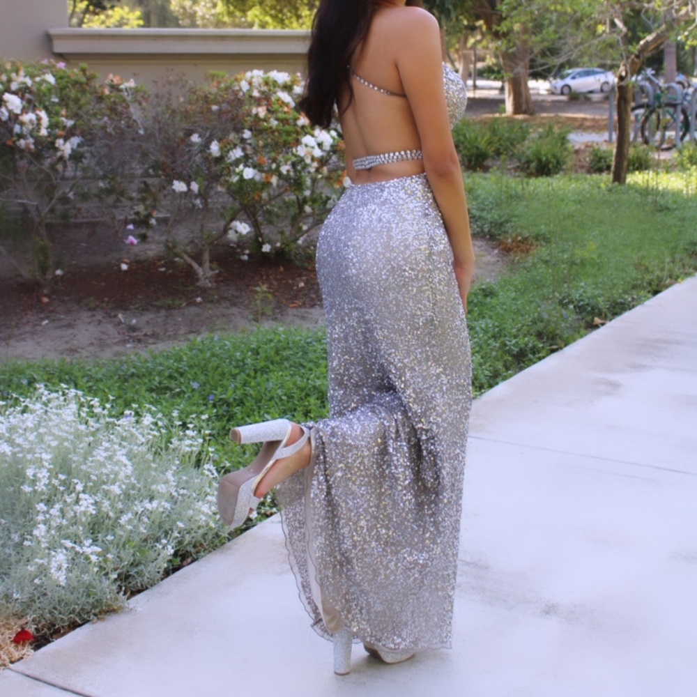 Silver sequined dress